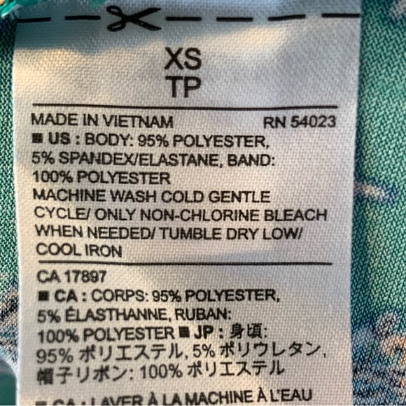 Banana Republic Factory Green Print Spaghetti Strap Casual Top- XS - Picture 9 of 10